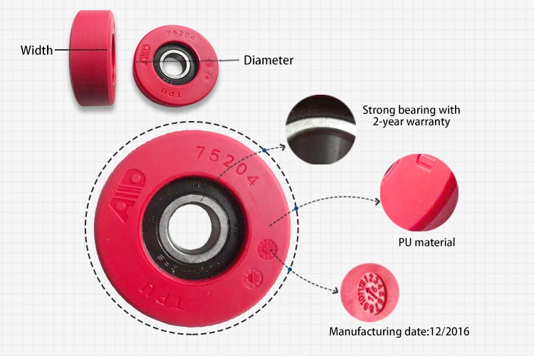 Manufacturer Red Bearings 6204 PU Cheap Escalator Step Roller